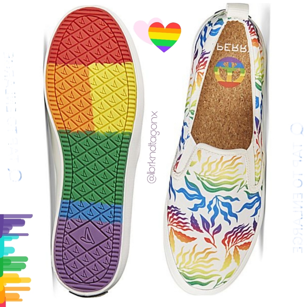 Sperry Peace Rainbow Pride NWT BNIB Top Siders Slipons Boat Limited Edition - Picture 13 of 17